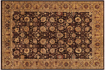 handmade Traditional Kafkaz Chobi Ziegler Brown Olive Green Hand Knotted RECTANGLE 100% WOOL area rug 9 x 11
